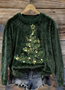 Regular Fit Crew Neck Casual Christmas Sweatshirt