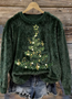 Regular Fit Crew Neck Casual Christmas Sweatshirt