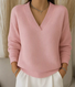 Women Casual Plain Cotton V neck T-shirts
