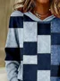 Abstract Plaid Casual Printing Hoodie Hoodie