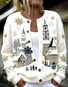 Casual Stand Collar Loose Christmas Cardigan