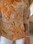 Women's Classic Casual Maple Leaf Print Lapel Sweater