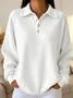Regular Fit Shawl Collar Plain Casual T-Shirt