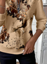 Women's Abstract Print Casual Zipper Long Sleeve Sweatshirt