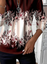Women's Floral Print Casual Zip-Up Long Sleeve Sweatshirt
