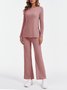 Crew Neck Cotton Casual Pajama Set