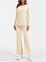 Crew Neck Cotton Casual Pajama Set