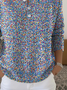 Crew Neck Floral Casual Loose Sweater