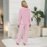 Shirt Collar Casual Plain Coral Velvet Pajama Set