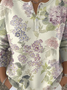 Crew Neck Loose Casual Floral Sweater
