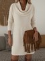 Others Simple Loose Sweater Dress With No