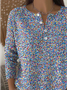 Crew Neck Floral Casual Loose Sweater