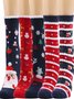 Women's Christmas Socks Autumn And Winter Fur Socks Santa Claus Elk Christmas Tree Snowman Snowflake Striped Gift Mid-tube Christmas Socks