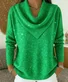 Vintage Soft Triangle Neck Sequined Shiny Sweater Top
