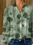Loose Shawl Collar Floral Casual Shirt