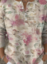 Crew Neck Loose Casual Floral Sweater