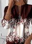 Women's Floral Print Casual Zip-Up Long Sleeve Sweatshirt