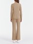 Crew Neck Cotton Casual Pajama Set