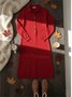Shawl Collar Casual Plain Loose Sweater Dress With No