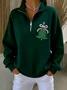 Zipper Casual Christmas Tree Sweatshirt