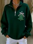 Zipper Casual Christmas Tree Sweatshirt