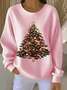 Loose Crew Neck Casual Christmas Sweatshirt