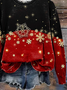 Snowflake Casual Crew Neck Printing Sweatshirt