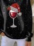 Casual Christmas Printing Sweatshirt