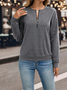 Women's Casual Zipper Long Sleeve Sweatshirt