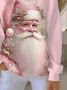 Casual Printing Santa Claus Loose Sweatshirt