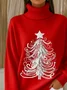 Christmas Turtleneck Vintage Loose Sweater