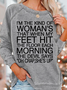 Women's Funny Cute She's up Saying Casual Crew Neck Sweatshirt