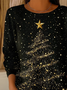 Casual Printing Crew Neck Christmas Sweater