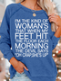 Women's Funny Cute She's up Saying Casual Crew Neck Sweatshirt