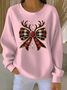 Casual Printing Loose Christmas Sweatshirt