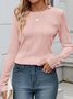 Casual Plain Crew Neck Regular Sleeve T-shirt