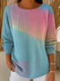 Regular Fit Printing Simple Crew Neck Sweater