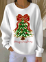 Loose Christmas Tree Casual Printing Sweatshirt