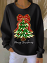 Loose Christmas Tree Casual Printing Sweatshirt