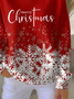 Crew Neck Snowflake Casual Printing Sweatshirt