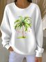 Casual Crew Neck Christmas Tree Printing Sweatshirt
