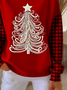 Casual Loose Printing Christmas Sweatshirt