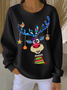 Casual Christmas Crew Neck Printing Sweatshirt