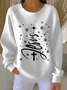 Casual Crew Neck Printing Christmas Sweatshirt