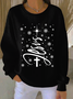 Casual Crew Neck Printing Christmas Sweatshirt