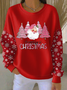 Crew Neck Christmas Printing Casual Sweatshirt
