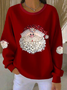 Printing Santa Claus Loose Casual Sweatshirt