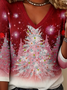 Christmas V Neck Simple Knit Top