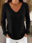 Casual Plain V Neck Sweater