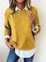 Casual Plain Crew Neck Sweater